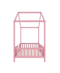 Streamdale Furniture Streamdale Montessori Floor Bed with Canopy, Twin Bed Frame for Kids