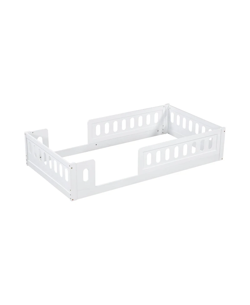 Streamdale Furniture Twin Platform Bed with Guardrail (Natural)