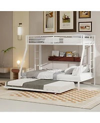 Streamdale Furniture Streamdale High-Stability Queen Bunk Bed with Ladder & Trundle