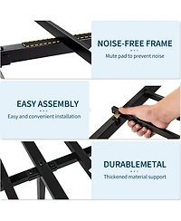 gaomon Metal Platform Bed Frame with Victorian Iron-Art Headboard & Footboard, Steel Slat Mattress Support, Storage-Friendly, No Box Spring Needed