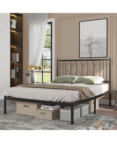 Gaomon Metal Bed Frame, Full Platform Bed with Modern Style Headboard and Mattress Foundation with Spacious Underbed Storage