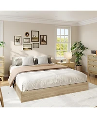 gaomon Solid Wood Platform Bed Frame, No Box Spring Needed, Easy Assembly