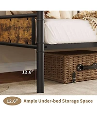 gaomon Twin Size Black Metal Daybed Frame, Sofa Bed Platform, Sturdy Construction, Easy Assembly