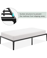 gaomon Twin Size 14 Inch Metal Platform Bed Frame with Under Bed Storage Heavy Duty Steel Slats