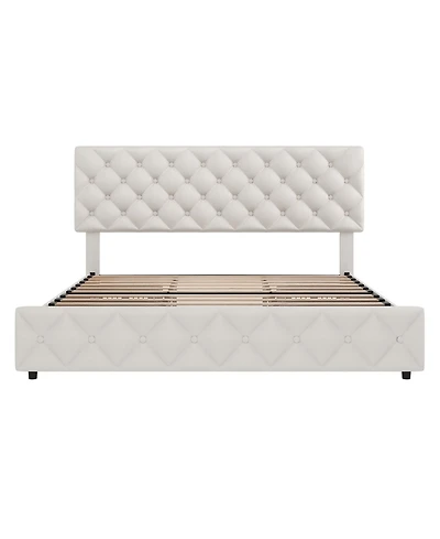 gaomon Easy Assembly King Bed Frame Space Saving, for Living Room, Guest Room