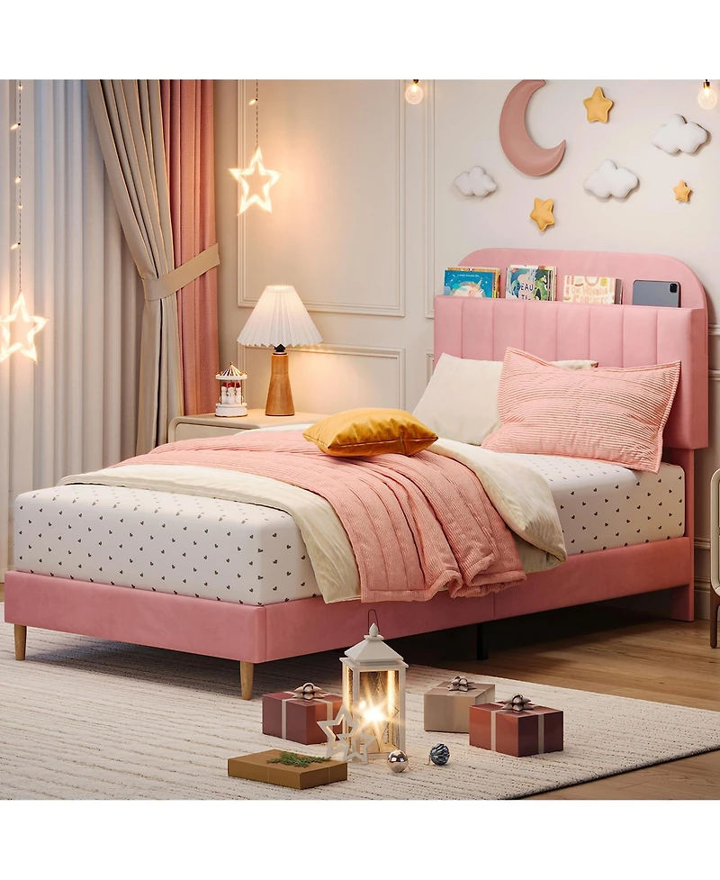 gaomon Twin Xl Bed Frame with Storage Headboard