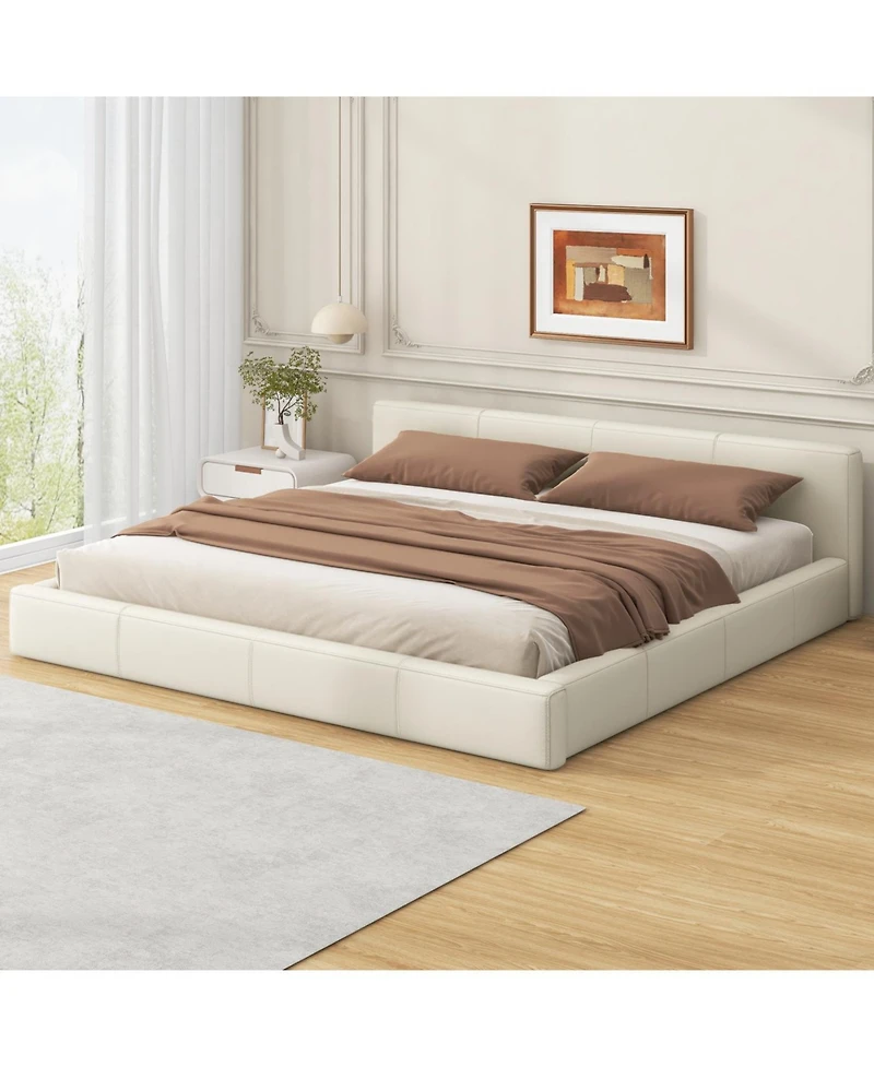 Streamdale Stylish Beige Upholstered Bed The Ideal Choice for Your Bedroom, King