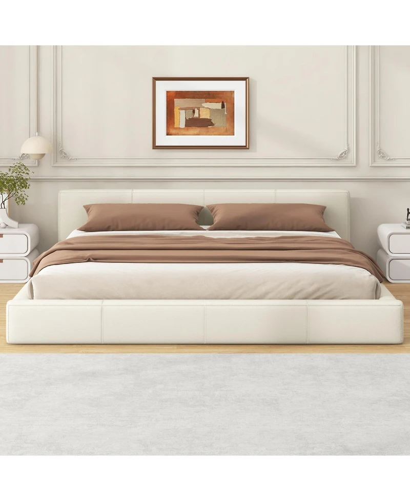 Streamdale Stylish Beige Upholstered Bed The Ideal Choice for Your Bedroom, King