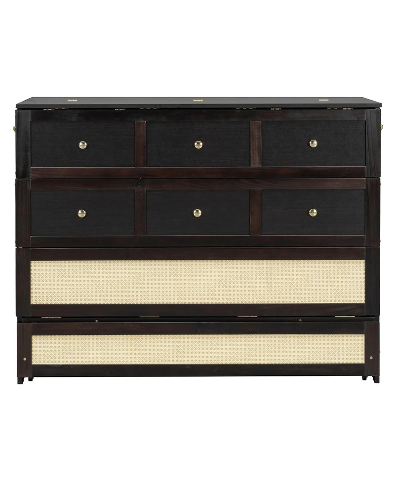 Streamdale Furniture Full Murphy Bed with Large Drawers, Gray