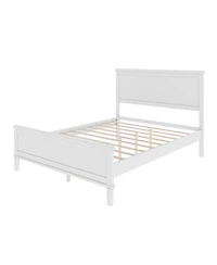 Streamdale Furniture Mid-Century Platform Bed with Headboard and Slat Support, Full