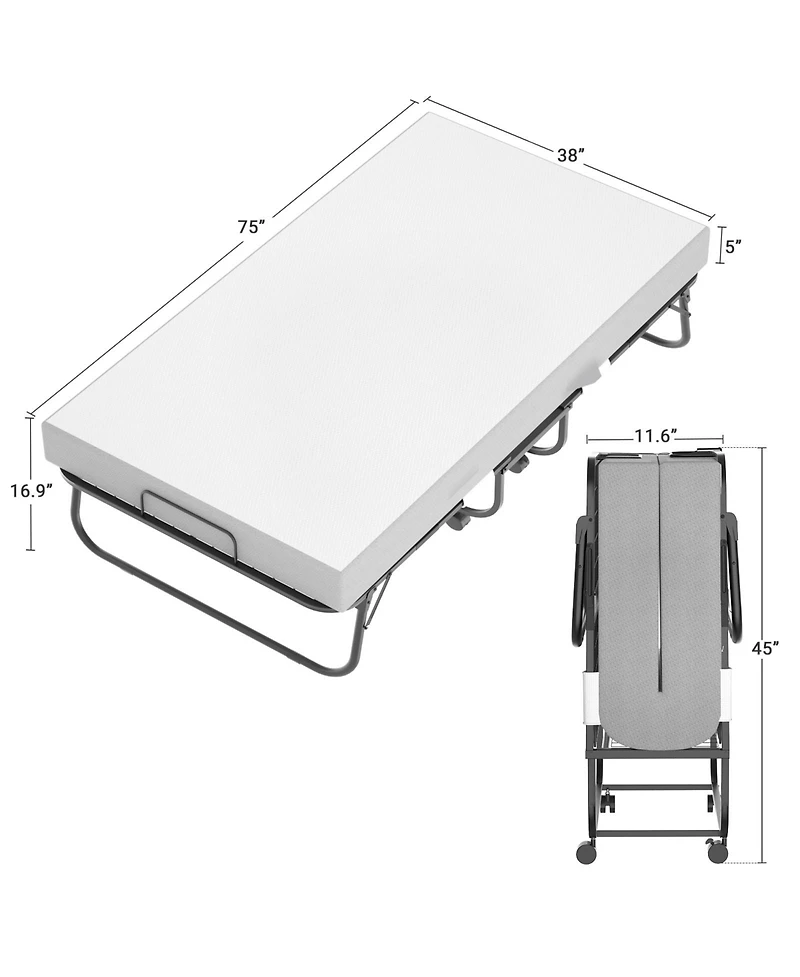 Aheaplus Foldable Rollaway Bed with Storage Cover
