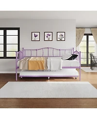 gaomon Twin Size Metal Trundle Easy Assembly Space-Saving Design Daybed Frame