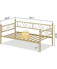 Gaomon Easy Assembly Daybed Twin Size Metal Daybed Space Saving, for Living Room