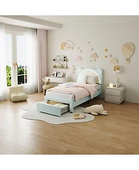 Gaomon Twin Upholstered Bed for Kids – Adjustable Headboard