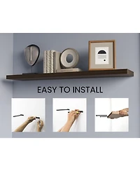 Fm Furniture Greer Floating Shelf in Melamine x2, Dark Oak