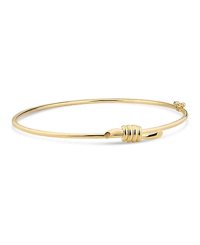 Devata Love Knot Bangle Bracelet in 14K Gold, Fits Small to Medium Wrist, Approx. 3.1 grams.