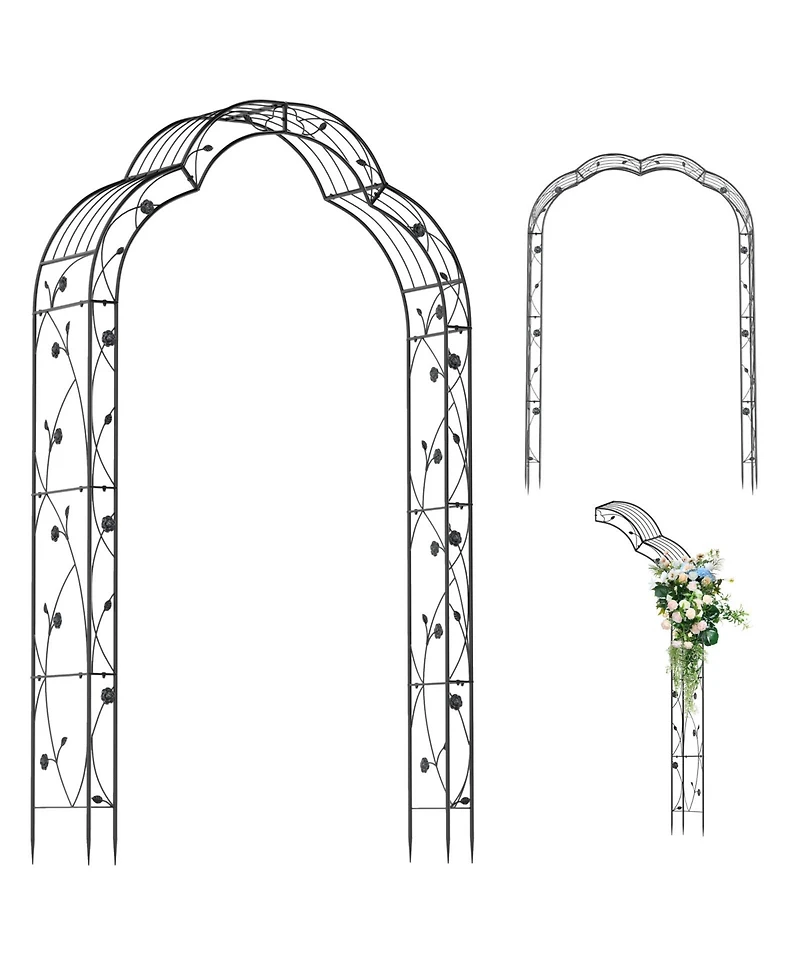 Gymax 99'' Tall Garden Arch Arbor Trellis w/6 Combination Ways & 2 Installation Methods