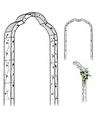 Gymax 99'' Tall Garden Arch Arbor Trellis w/6 Combination Ways & 2 Installation Methods