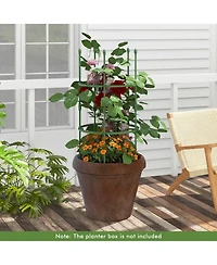 Gymax 3-Pack Garden Tomato Trellis 40'' Plant Support Cage w/ Adjustable Size for Plants