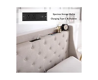 gaomon Full Bed Frame with Charging Station