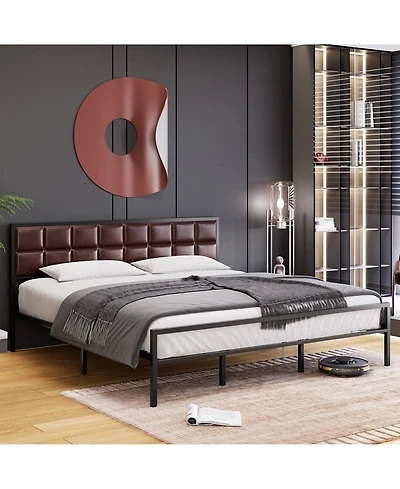 gaomon King Size Metal Bed Frame Platform with Headboard and Footboard