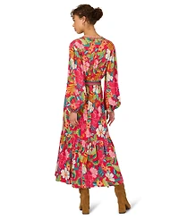 Adrianna Women's V-Neck Printed Midi Dress