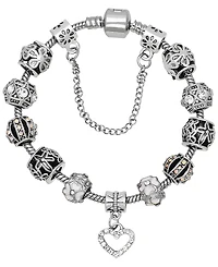 Macy's Heart Crystal Stone Charm Bracelet