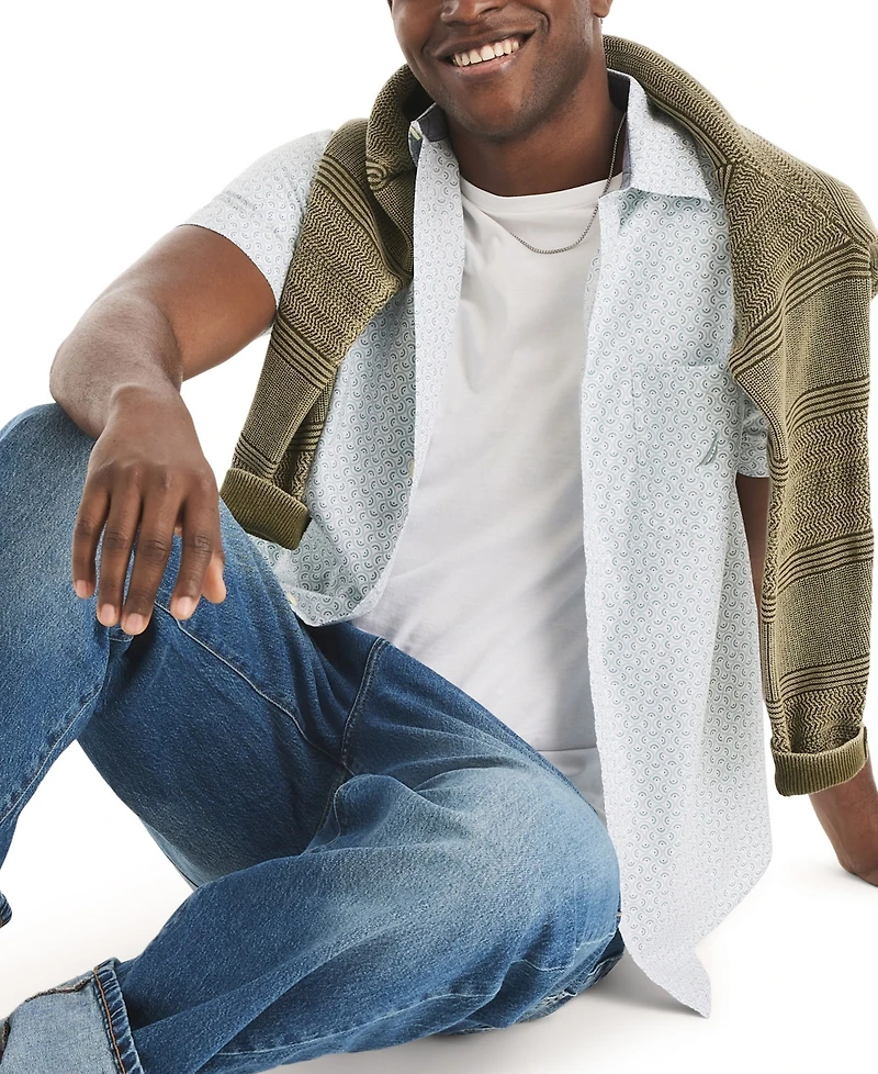 Nautica Men's Printed Collared Shirt