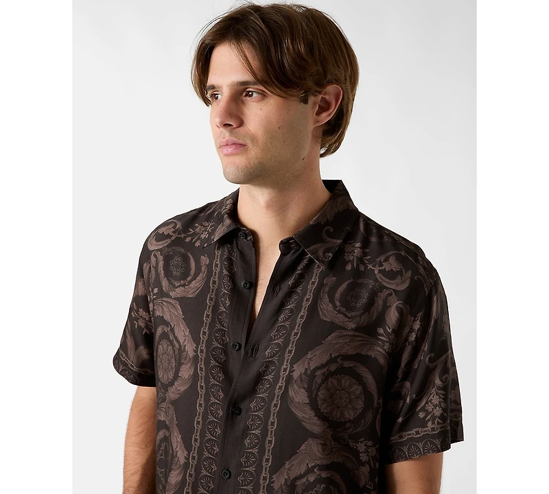Guess Men's Baroque Printed Pointed Collar Shirt