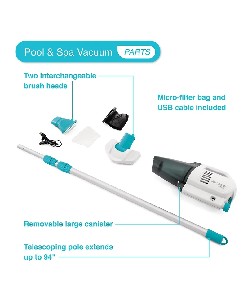 Intex Pool & Spa Vacuum ZR100 for PureSpas, Above Ground Pools & Inground Pools