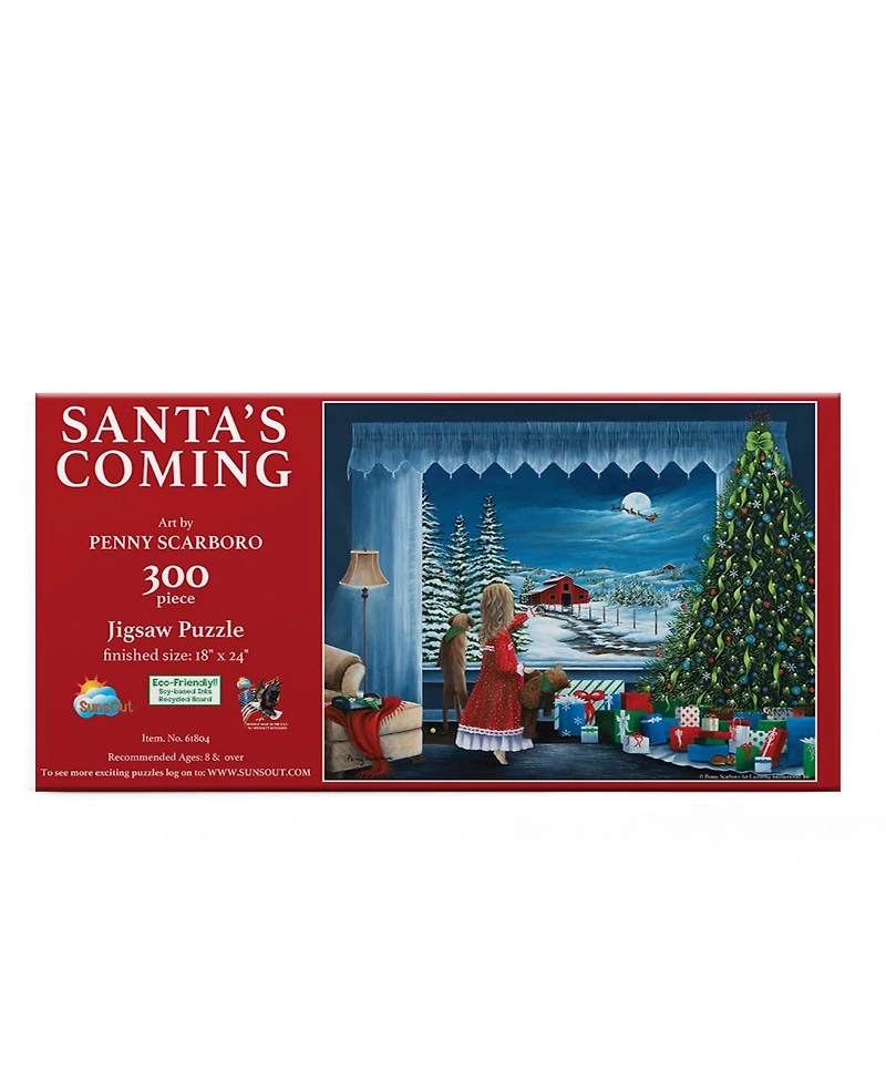 SunsOut Santa's Coming 300 piece Jigsaw Puzzle for Adults Christmas