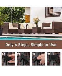 Outsunny Furniture Clips, Outdoor Sectional Couch Connectors, Set of 10
