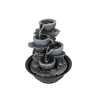SunJet 10.6" Rock Indoor Water Fountain, Zen Meditation Tabletop Fountain with Led Light & Quiet Pump for Home, Office, Bedroom, Relaxation Decor