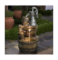 Sunjet 25.5” H Barrel Outdoor Water Fountain