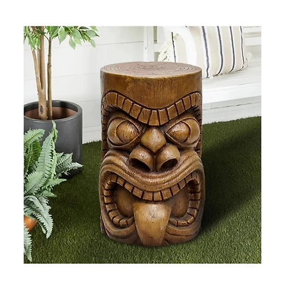 Sunjet Outdoor Decorative Sculpture – The Grande Tiki God Kanaloa Concrete Statue 19.6"H, Indoor/Outdoor Garden, Patio, Backyard, Office D