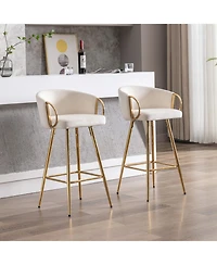 Streamdale Furniture 30 Inch Set of 2 Bar Stools Beige