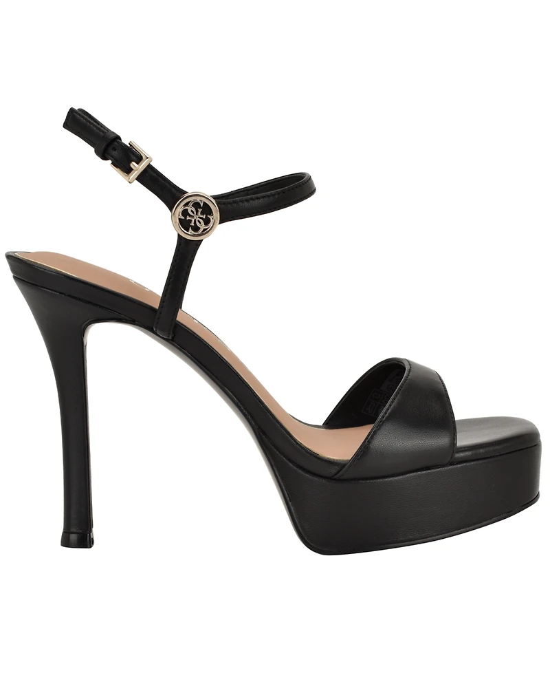 Guess Womens Hendora Leather Platform Stiletto Dress Sandals