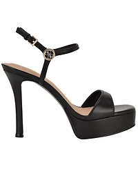 Guess Womens Hendora Leather Platform Stiletto Dress Sandals