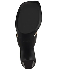Guess Womens Yaiza Leather Thong Block Heel City Sandals