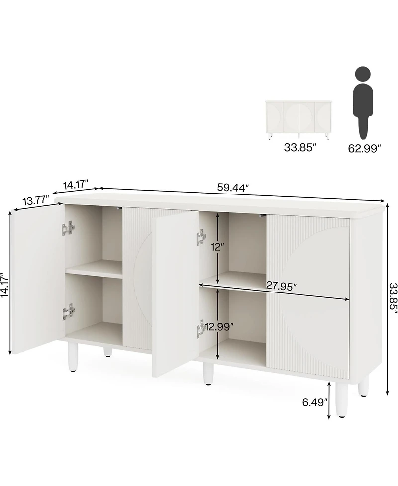 Tribesigns Buffet Cabinet Sideboard with Storage, 59.4-Inch