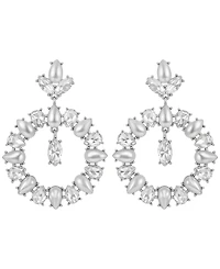 Guess Imitation Pearl and Pave Stone Drop Hoop Earrings