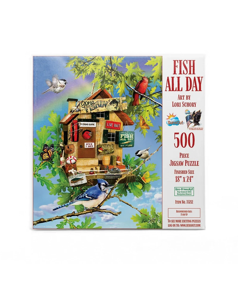 SunsOut Fish All Day 500 piece Jigsaw Puzzle for Adults