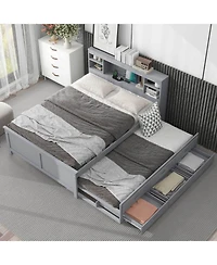 Streamdale Twin Platform Bed with Storage, Usb, Trundle, and Drawers