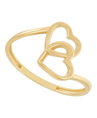Macy's Double Heart Bypass Ring in 10k Yellow Gold