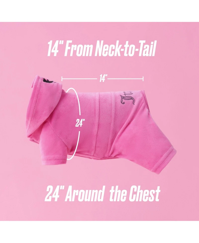 Juicy Couture Hooded Pet Juicy Bling Velour Tracksuit