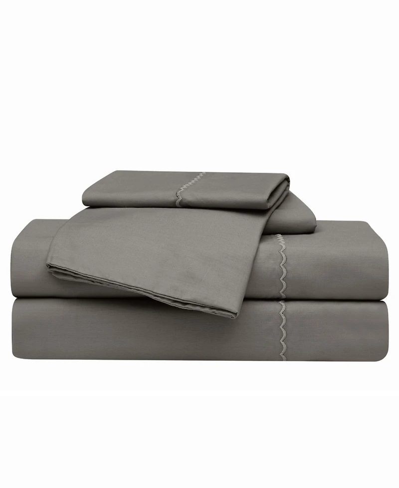 Oceanfront Resort Embroidered Percale 200-Thread Count 4-Pc. Sheet Set