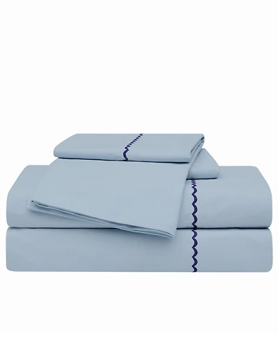 Oceanfront Resort Embroidered Percale 200-Thread Count -Pc. Sheet Set