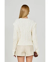 endless rose Women's Cable Knit Cardigan
