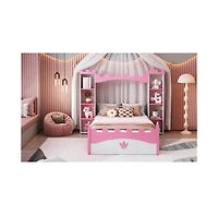 Streamdale Furniture Castle Twin Platform Bed for Kids with Storage