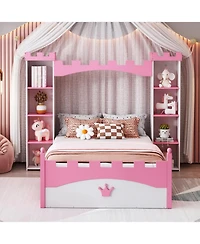 Streamdale Furniture Castle Twin Platform Bed for Kids with Storage